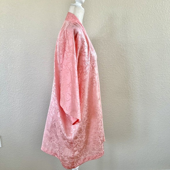 Vintage Victoria's Secret Gold Label Robe Womens OS Pink Satin Short Kimono - Picture 5 of 13